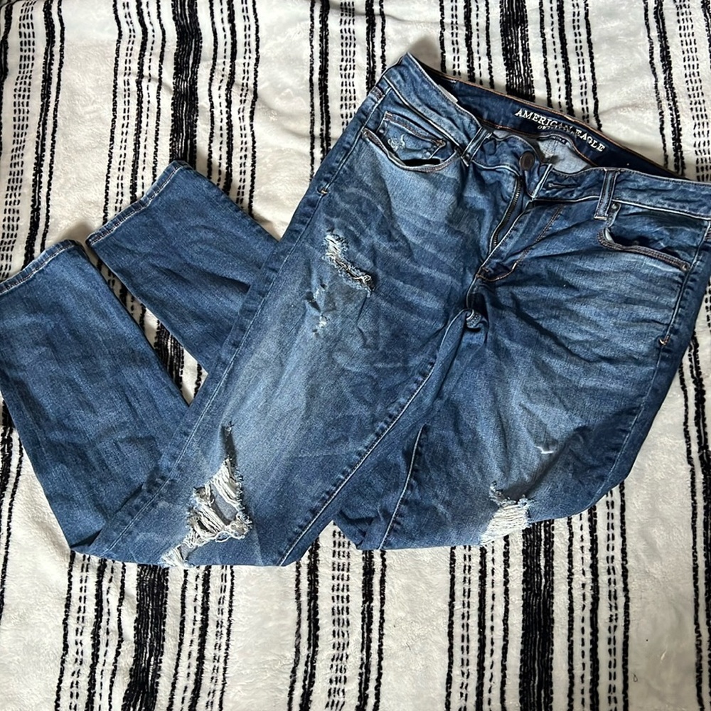 American Eagle jeans, 12 long distressed